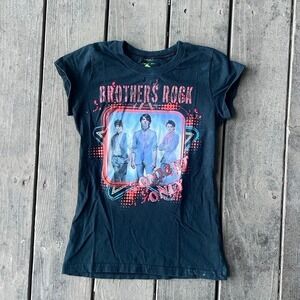Y2K black Jonas Brother Band Shirt Tag S 13 X 21